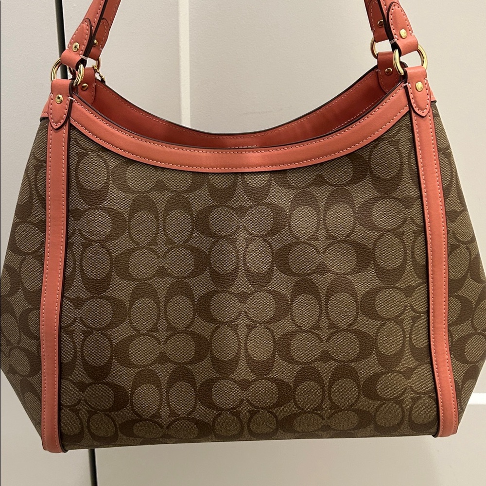 Coach (NWOT) Kristy Shoulder Bag in Signature Canvas with Light Coral Trim - Picture 8 of 14